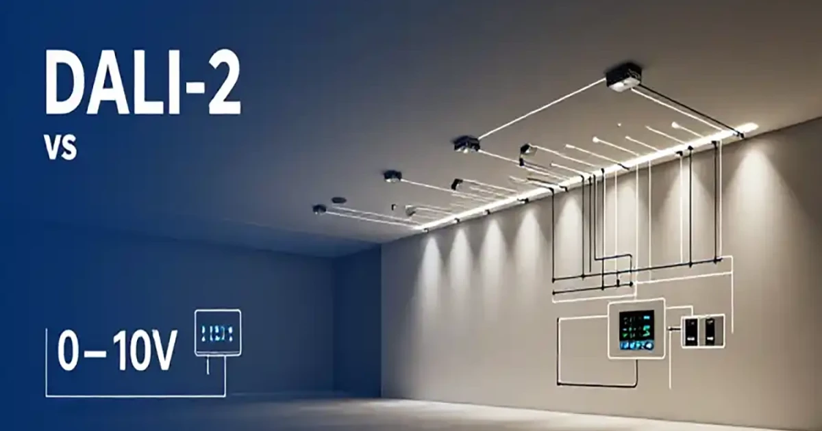 DALI-2 vs 0-10V في أنظمة التحكم بالإضاءة: أيهما أفضل للمشاريع التجارية؟